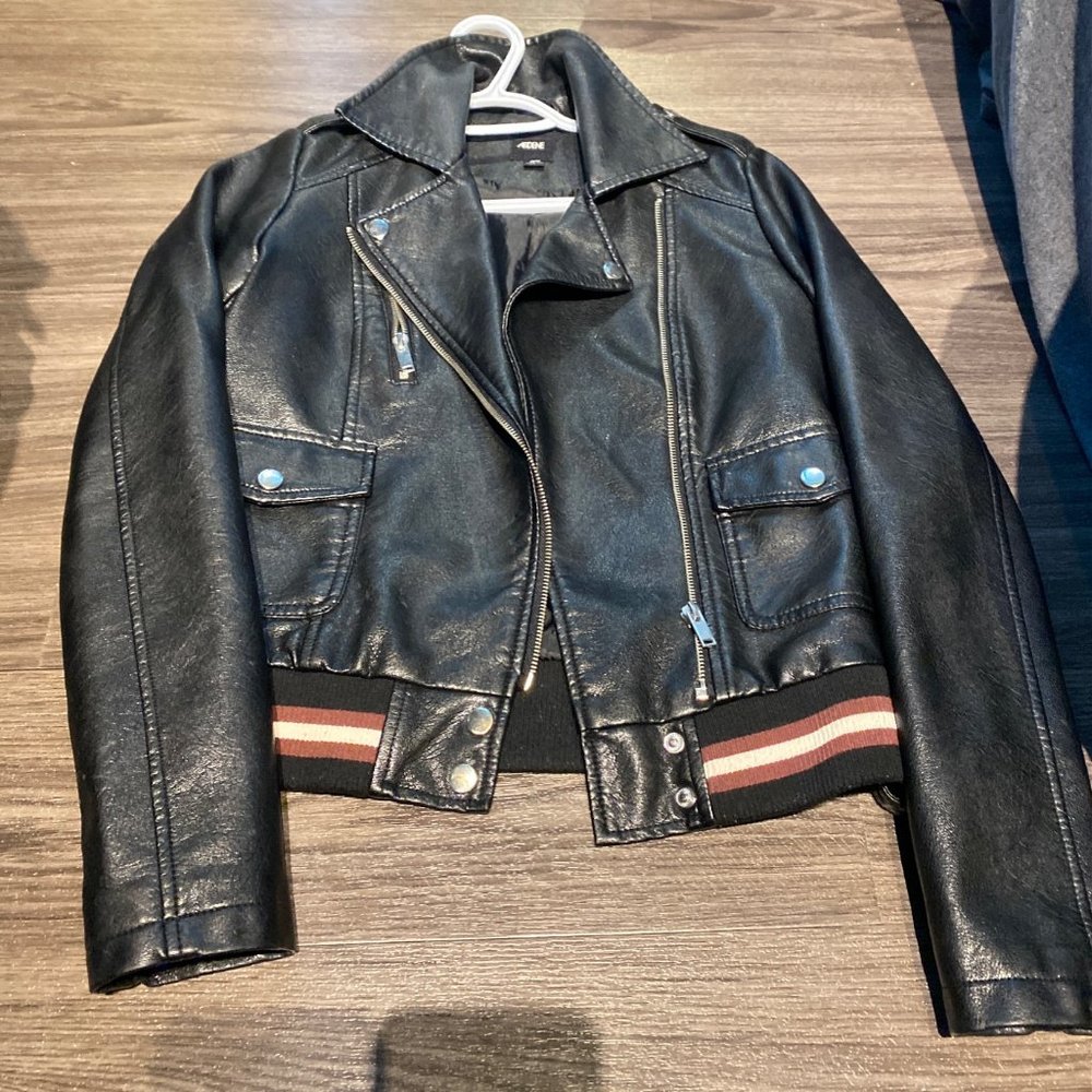 Black Ardene Leather Jacket, Size X-Small
